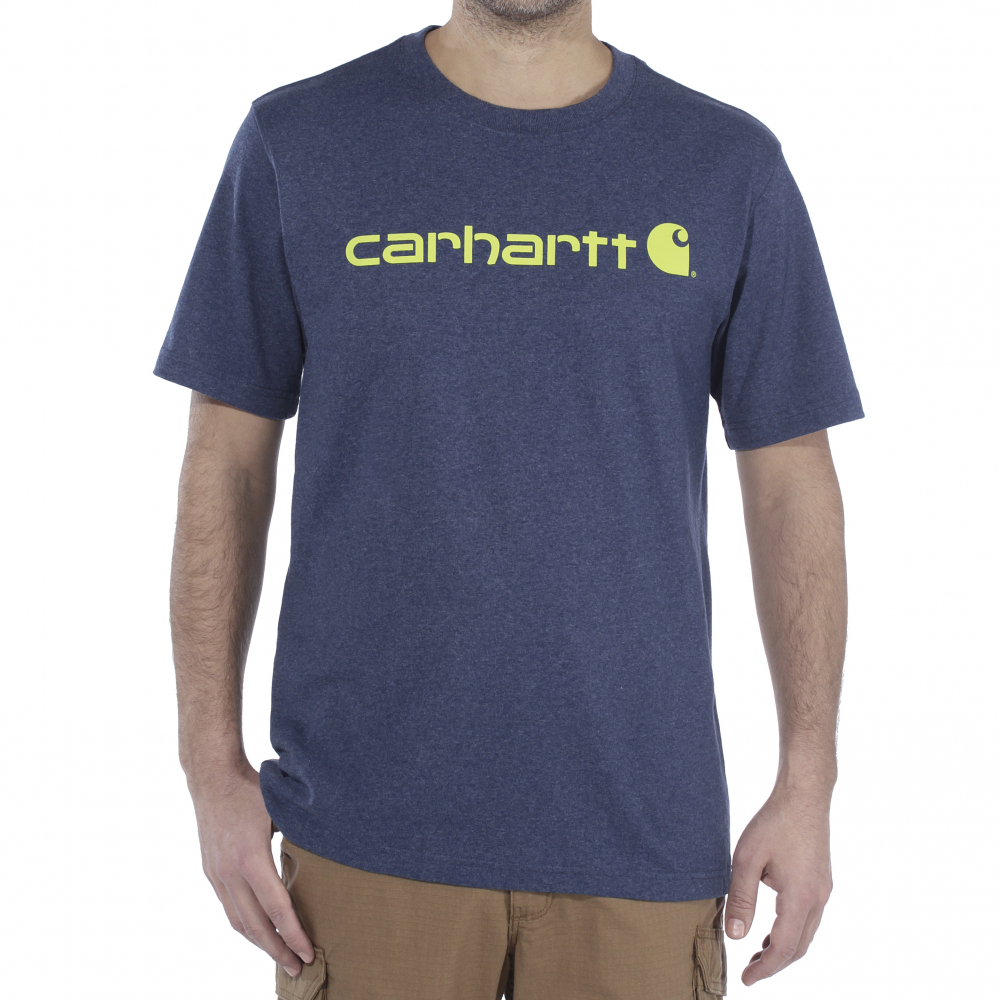 detail CARHARTT Coro Logo modré pánské triko