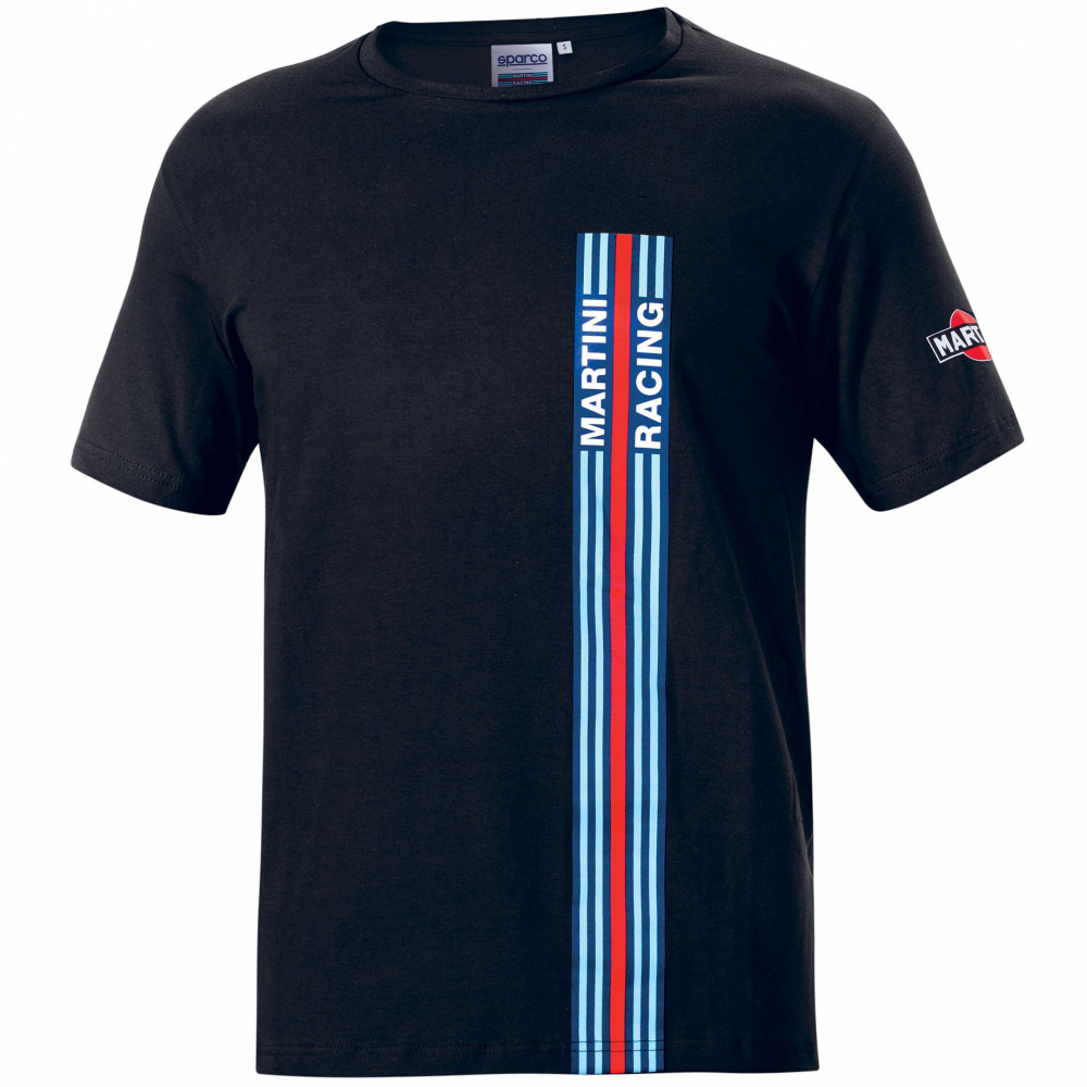 detail SPARCO Martini Racing Stripes černé pánské triko