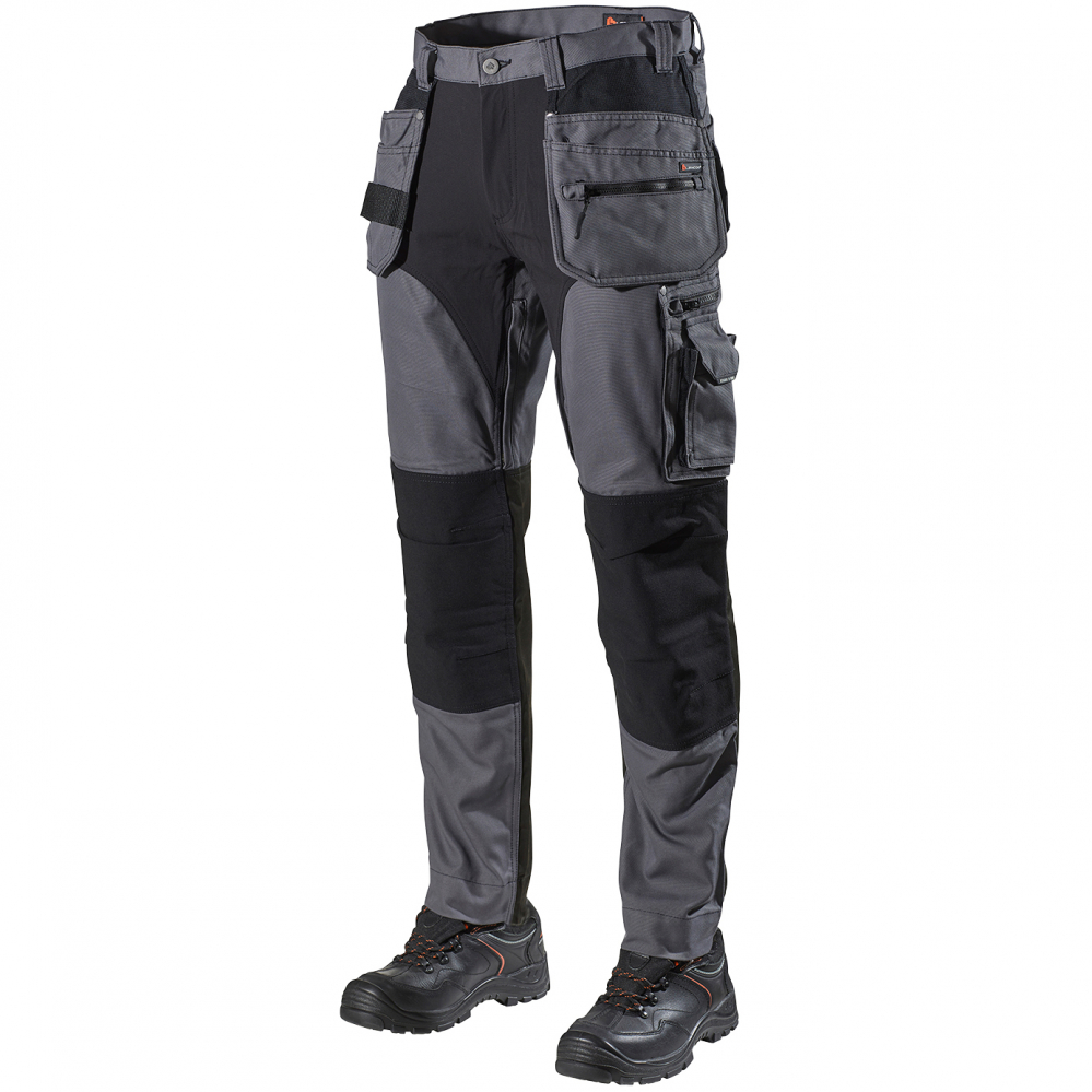 detail LBRADOR SWEDEN Heavy šedé pánské pracovní kalhoty Premium