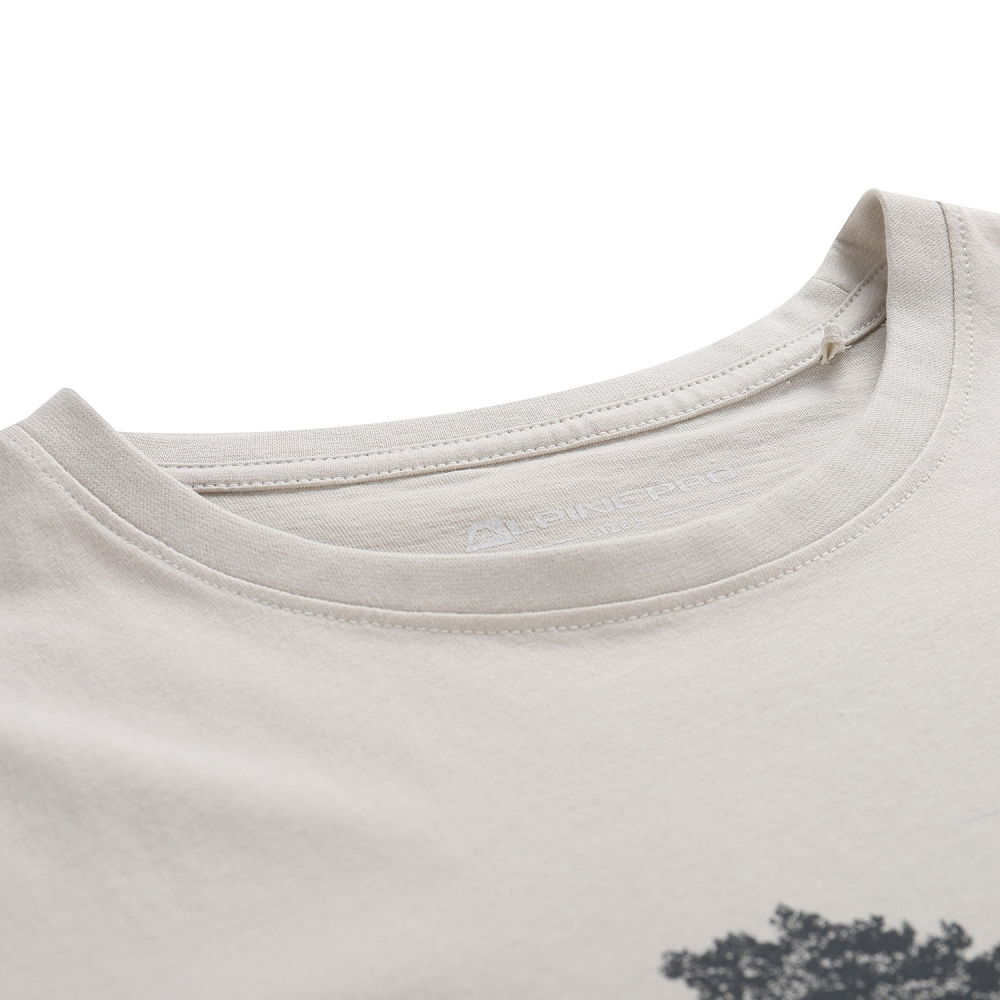 detail ALPINE PRO Worlda šedé dámské triko 100% organická bavlna