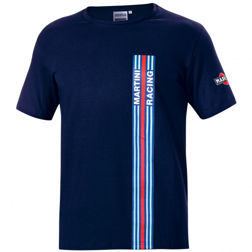 SPARCO Martini Racing Stripes modré pánské triko Stretch
