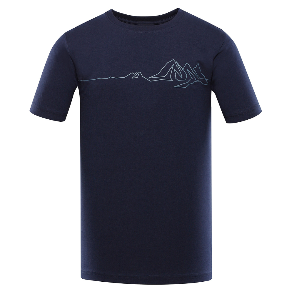 detail ALPINE PRO Nord Stretch modré pánské outdoor triko